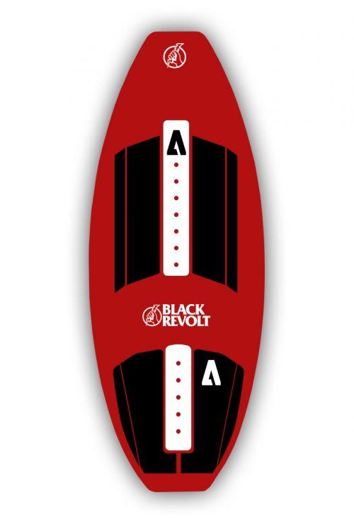 black revolt cutlass skim red 4'5 top black revolt wakesurf