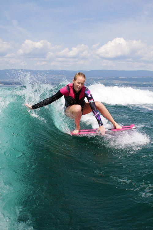 drifetr grab jennifer edwards stiletto skim wakesurf board