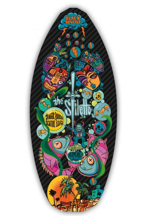 black revolt stiletto carbon pro 2023 wakesurf board mock up