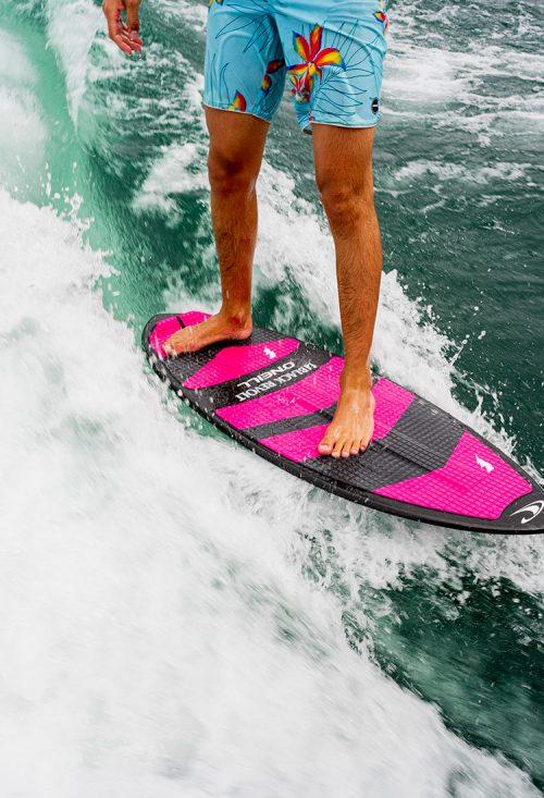 pink traction pad wakesurf dagger scoky pro carbon by Black revolt Wakesurf