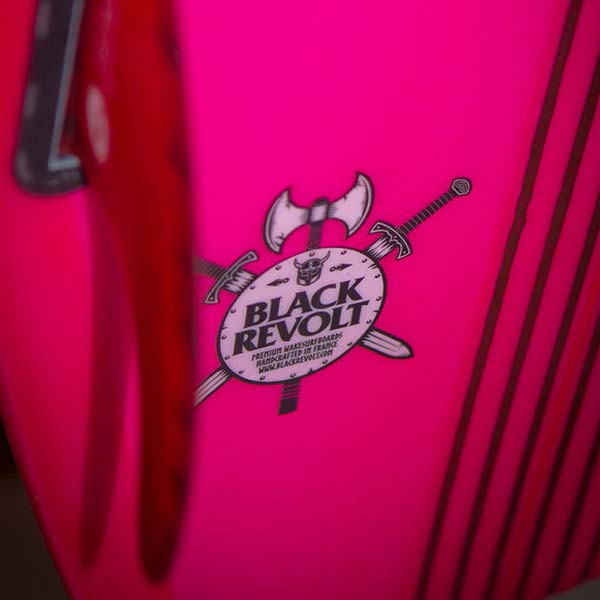 detail black revolt sword pink wakesurf board